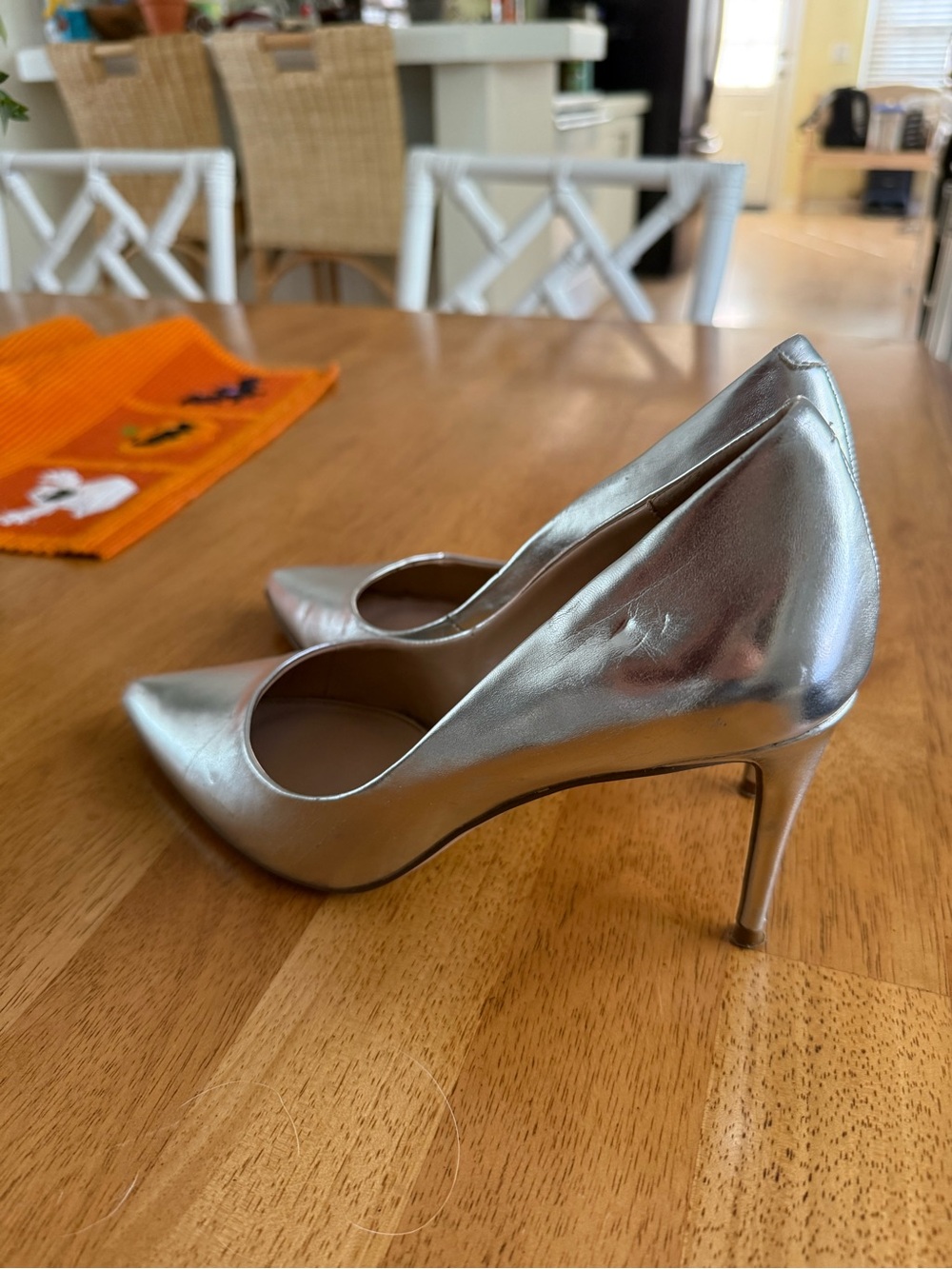 Steve Madden Metallic Silver Pointed-Toe Stiletto Pumps